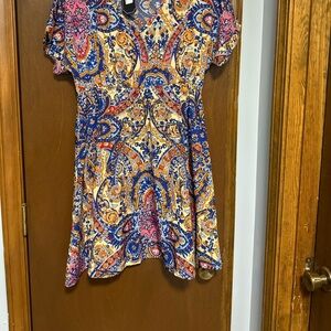 Colorful Paisley Print Dress